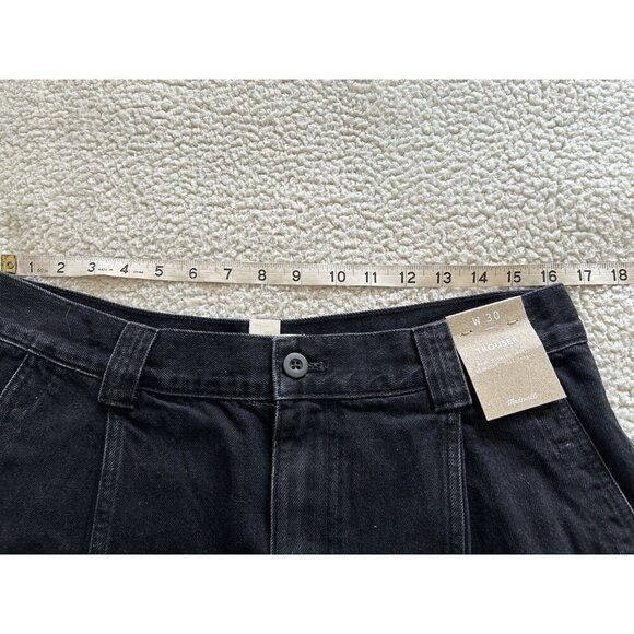 Madewell Trouser The Perfect Wide Leg Jean Seam Edition Black Naylor Wash Sz 30 - Picture 15 of 16